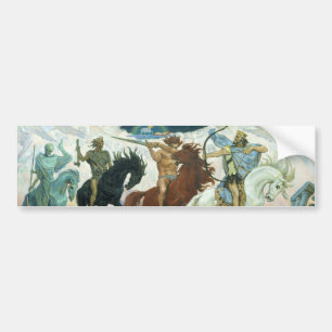 Fyra skicklig ryttare av apokalyps vid Vasnetsov Bildekal