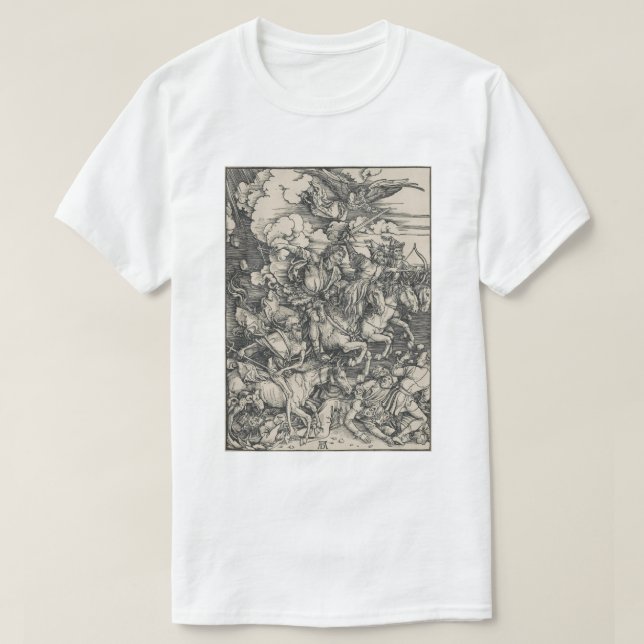 Fyra skicklig ryttare av apokalypset vid Durer Tee Shirt (Design framsida)