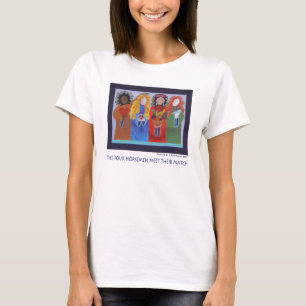 Fyra skicklig ryttare möter deras match t shirt