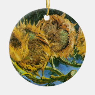 Fyra skurna solrosor av Vincent van Gogh Julgransprydnad Keramik
