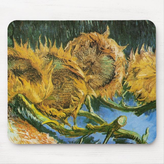 Fyra skurna solrosor av Vincent van Gogh Musmatta (Framsidan)