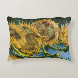 Fyra skurna solrosor av Vincent van Gogh Prydnadskudde