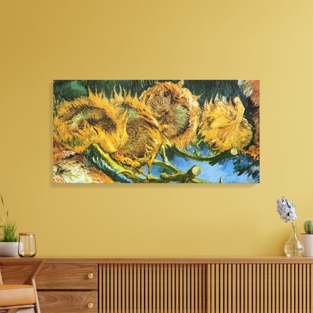 Fyra snittblommor av Vincent van Gogh Canvastryck (Insitu (Vardagsrum))