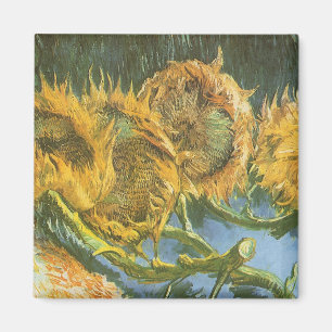 Fyra snittblommor av Vincent van Gogh, fin konst Magnet