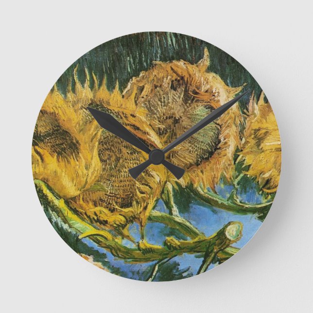 Fyra snittblommor, Vincent van Gogh Rund Klocka (Framsida)