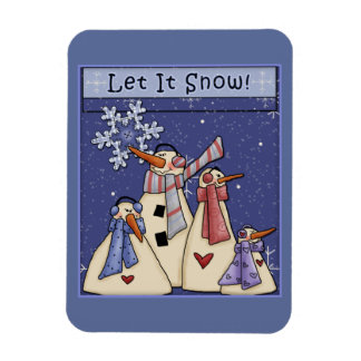 Fyra snögubbar magnet