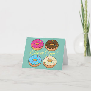 Fyra sorterade Donuts Mönster Anpassa Tack Kort