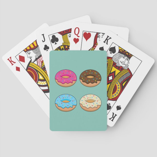 Fyra sorterade Donuts Mönster Casinokort (Baksidan)