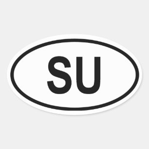 FYRA Sovjetunionen "SU" Ovalt Klistermärke