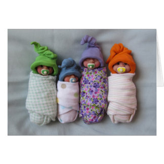 Fyra Spädbarn: Polymer Clay Sculptures: Binkies Hälsningskort
