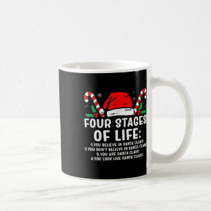 Fyra stadier av Life Santa Funny jul X-mas Hu Kaffemugg