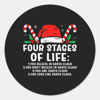 Fyra stadier av Life Santa Funny jul X-mas Hu Runt Klistermärke