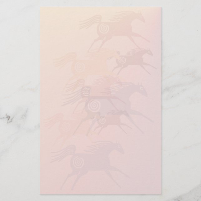 Fyra stationära forntida hästar brevpapper (Framsida)