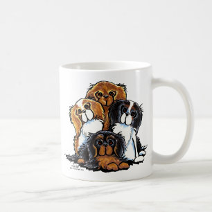 Fyra stolt Spaniels för kung Charles Kaffemugg