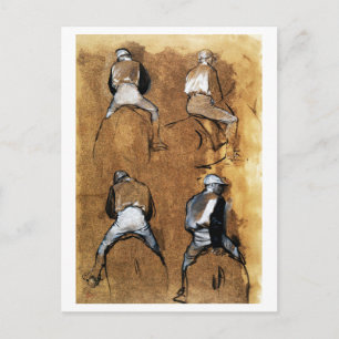 Fyra studier av en Jockey, Edgar Degas Vykort