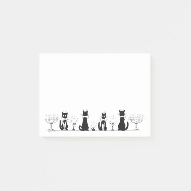 Fyra Svarta katter, Louis Wain Post-it Block (Framsida)