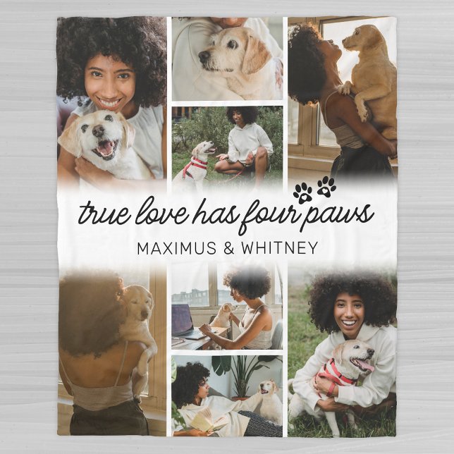 Fyra Tass Hundägare fotopapper, blanket Fleecefilt (Skapare uppladdad)
