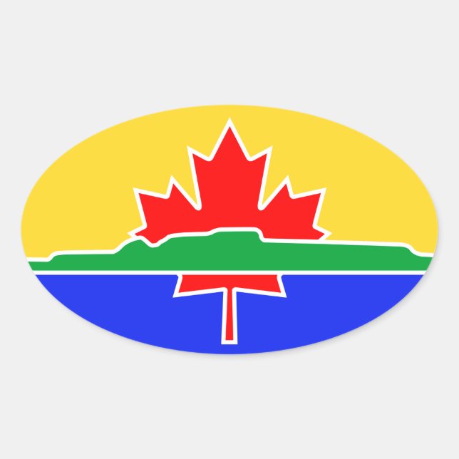 FYRA Thunder Bay Flagga Ovalt Klistermärke (Framsida)