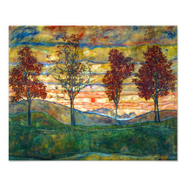 Fyra Träd | Egon Schiele | Fototryck