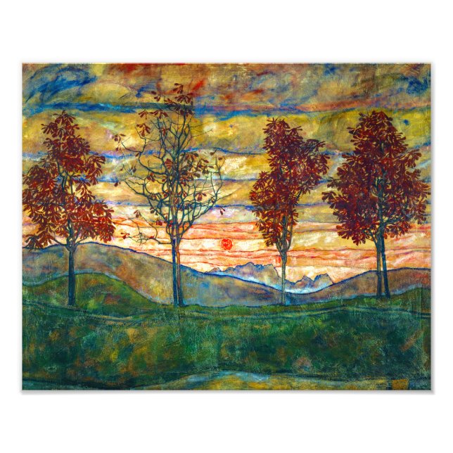 Fyra Träd | Egon Schiele | Fototryck (Framsidan)