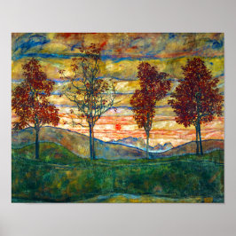 Fyra Träd | Egon Schiele | Poster