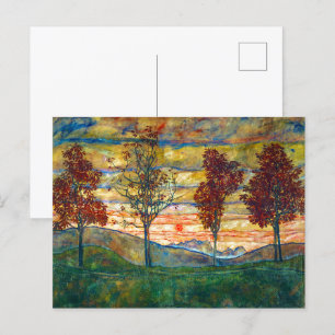 Fyra Träd Egon Schiele Vykort