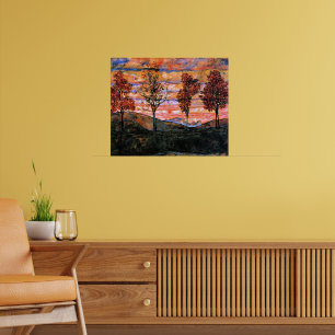 Fyra Träd, konst av Egon Schiele Poster