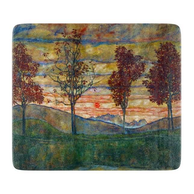 Fyra Träd (liggande konst) (av Egon Schiele) (Framsidan)