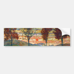 Fyra Träd (liggande konst) (av Egon Schiele) Bildekal