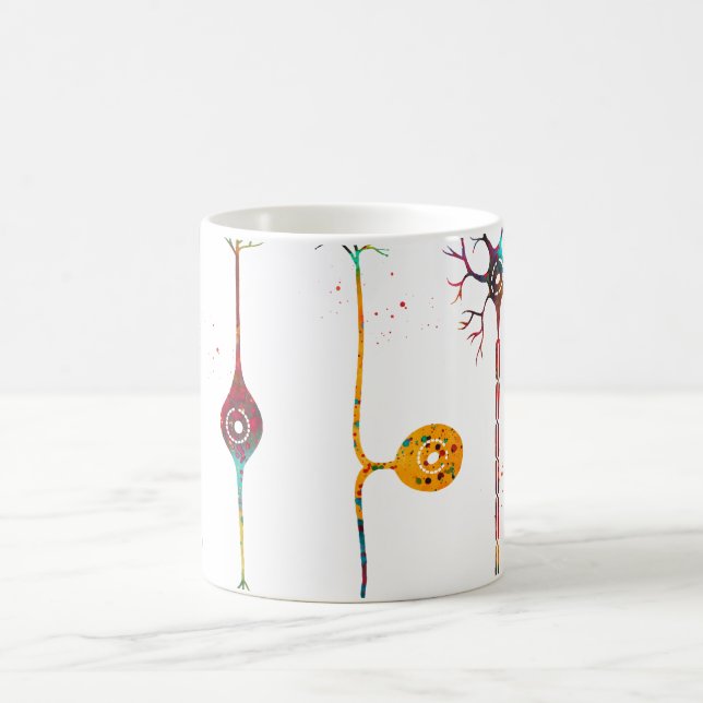 Fyra typer av neuroner kaffemugg (Center)