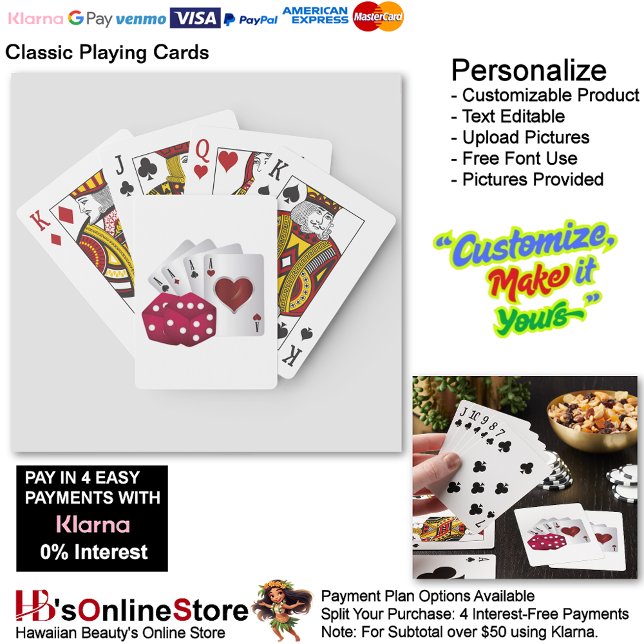 Fyra uppspelningskort för Ess och röd tråd Casinokort (Four Aces & Red Dice Playing Cards.)