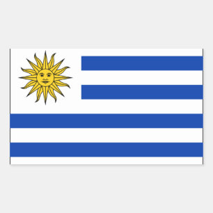 FYRA Uruguay-Flagga Rektangulärt Klistermärke