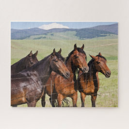 Fyra vackra hästar Jigszle Puzzle Pussel
