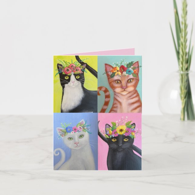 Fyra vita katter kort (Framsida)