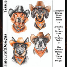 Fyra Westerna CowboyHundar i Hats DN9R Decoupage