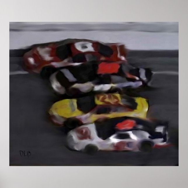 Fyra Wide NASCAR-utskrifter Poster (Framsidan)