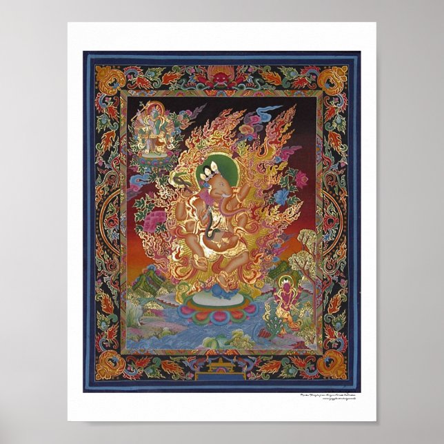 Fyraarmad Ganesh-affisch Poster (Framsidan)