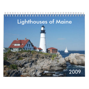 Fyrar av den Maine 2009 kalendern Kalender