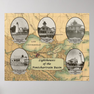 Fyrar av den Pontchartrain handfatet Poster