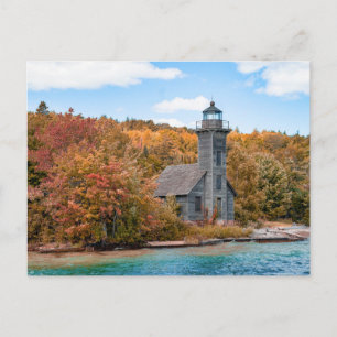 Fyrar Grand Island East Channel Light Vykort