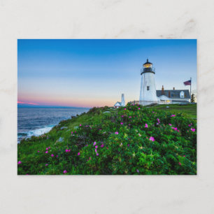 Fyrar Point Fyr Bristol Maine Vykort