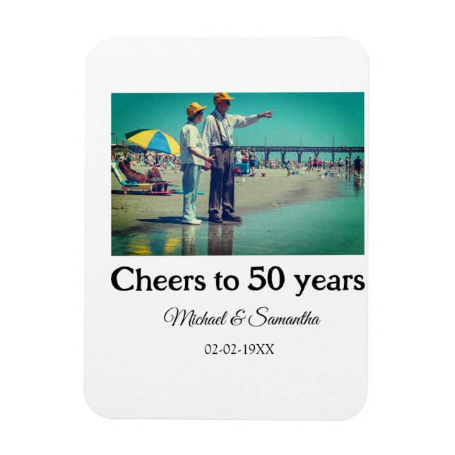 fyrar till 50 år efter att du fyller i fotodatum magnet (Vertikal)