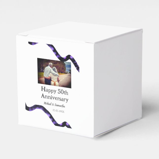 fyrar till 50 år efter att du fyller i fotodatum presentaskar (Framsidan Sidan)