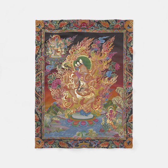 Fyrarad Ganesh Fleece Blanket (Framsidan)