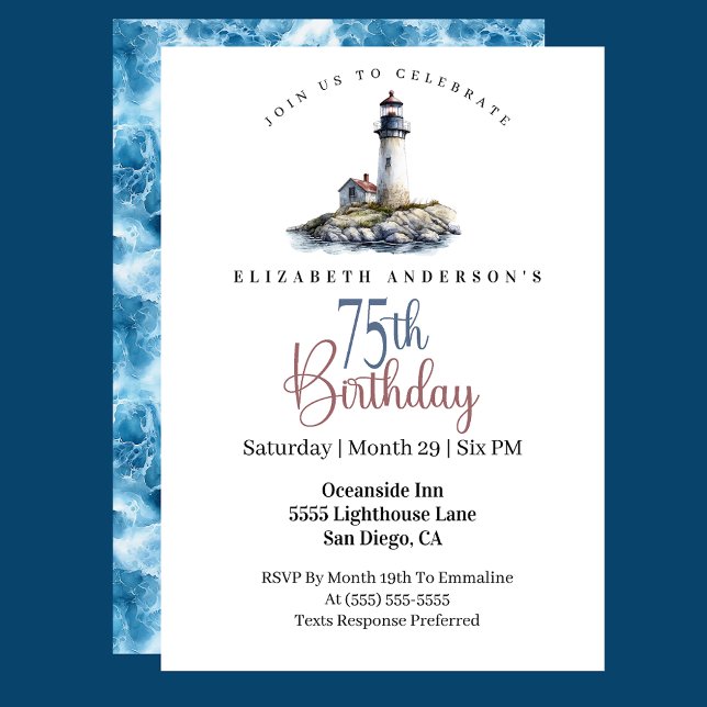 Fyren 75-årsdag inbjudningar (Skapare uppladdad)