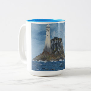 Fyren Fastnet, Irland, Irländska sjön, Plaque Två-Tonad Mugg