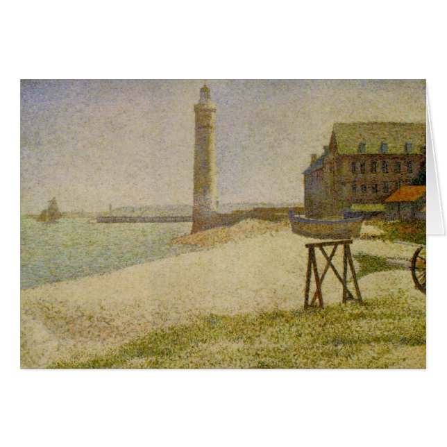 Fyren på Honfleur av Georges Seurat Hälsningskort (Framsidan Horizontal)