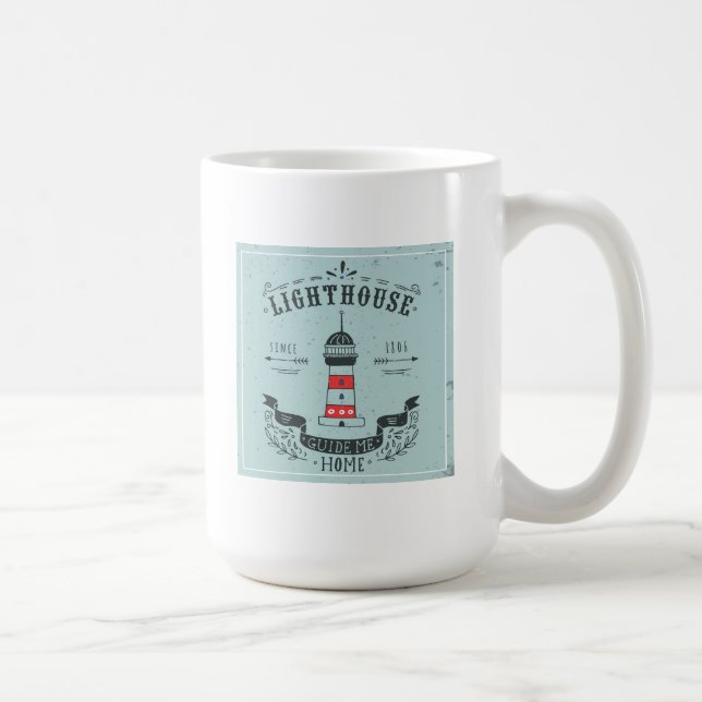 Fyren vägleder mig den hem- affischen kaffemugg (Höger)