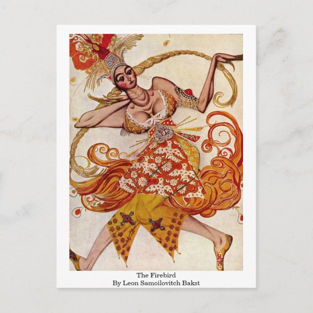 Fyrfågeln av Leon Samoilovitch Bakst Vykort (Framsida)