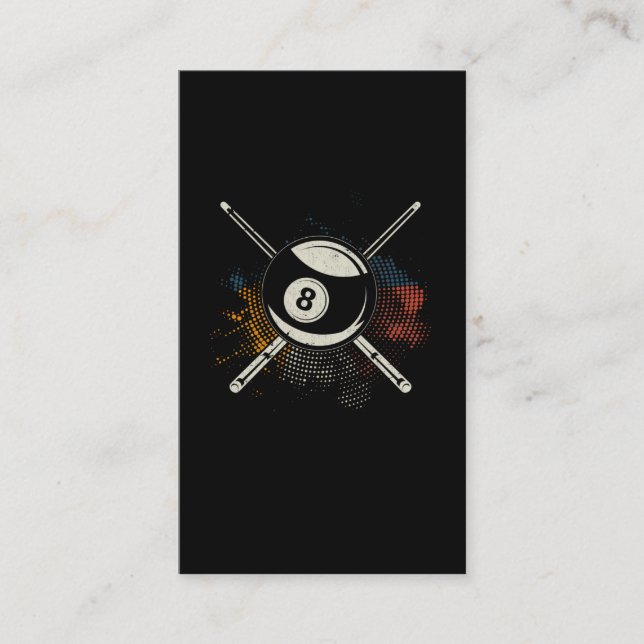 Fyrfärgad fakturakö Bassäng åtta Boll-fakturarder Visitkort (Framsida)